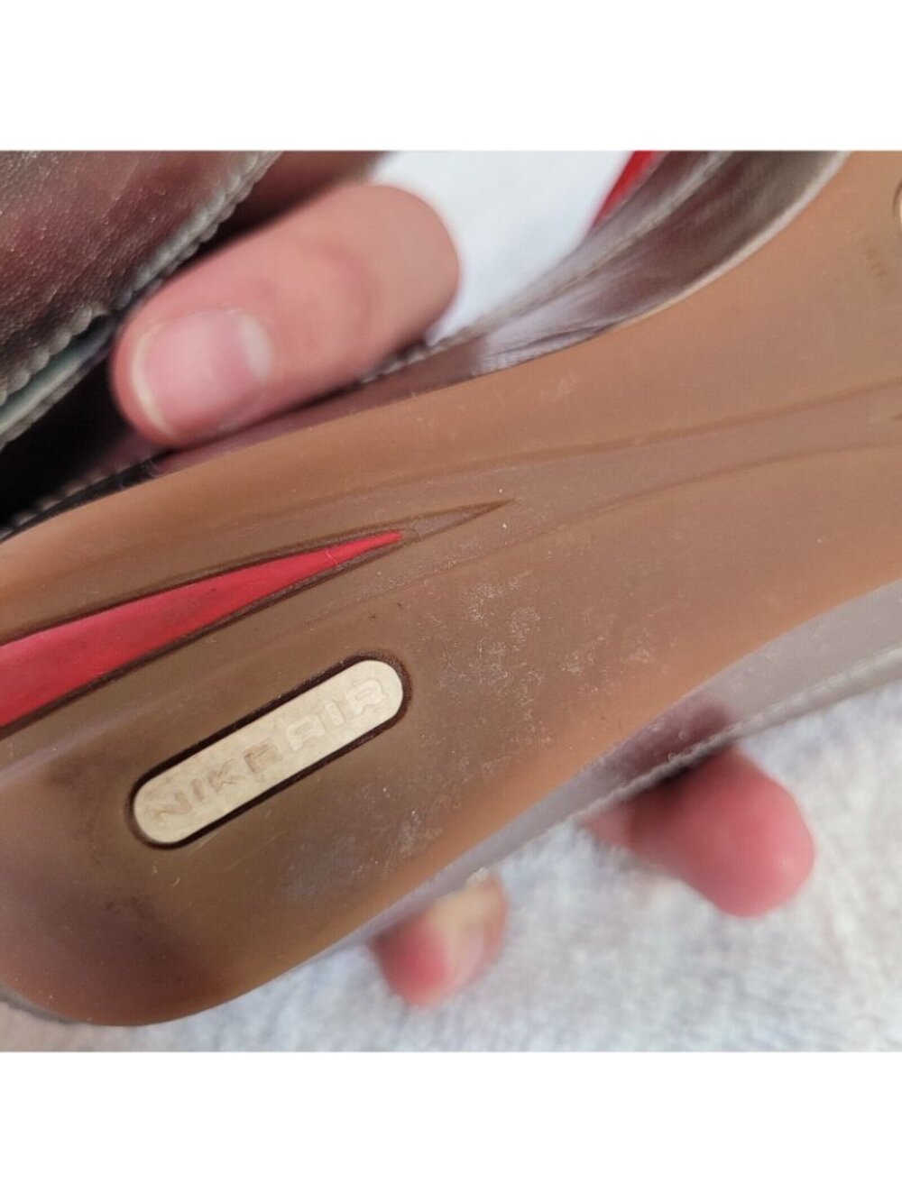 Cole Haan Platform Wedge Sandals Womens 6.5 Red Slip On Air Cushioned EUC - Picture 5 of 10